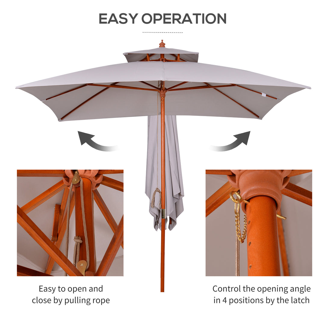 3 m Square Canopy Parasol - Grey