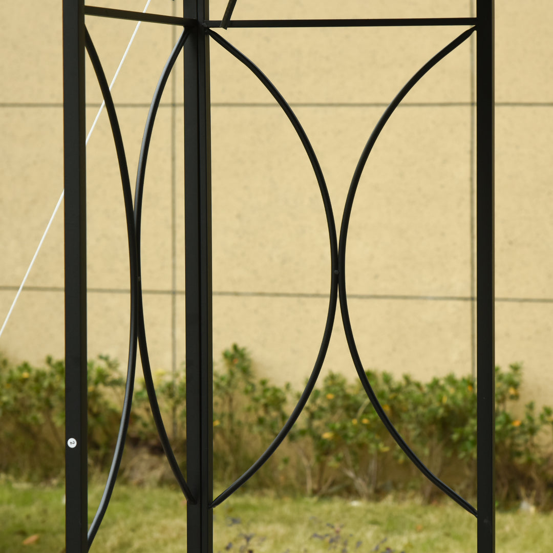 MCL 3 x 3 m Garden Gazebo Double Roof Marquee Patio Wedding Party Tent Canopy Shelter with Sidewalls, (Dark Grey)