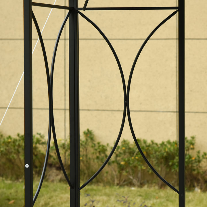 MCL 3 x 3 m Garden Gazebo Double Roof Marquee Patio Wedding Party Tent Canopy Shelter with Sidewalls, (Dark Grey)