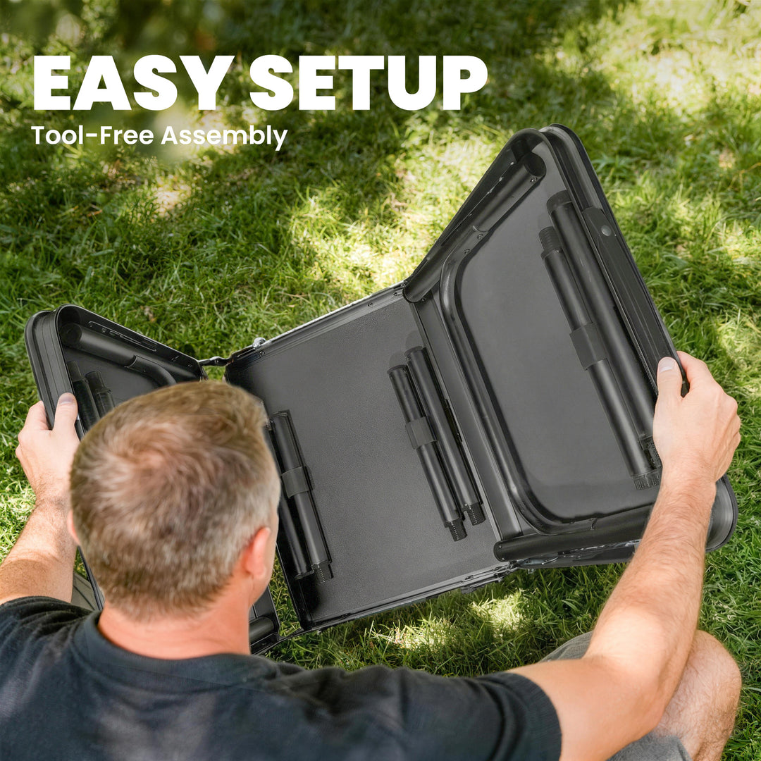 3ft Folding Camping Table, Picnic Table with Mesh Storage Layer, Carry