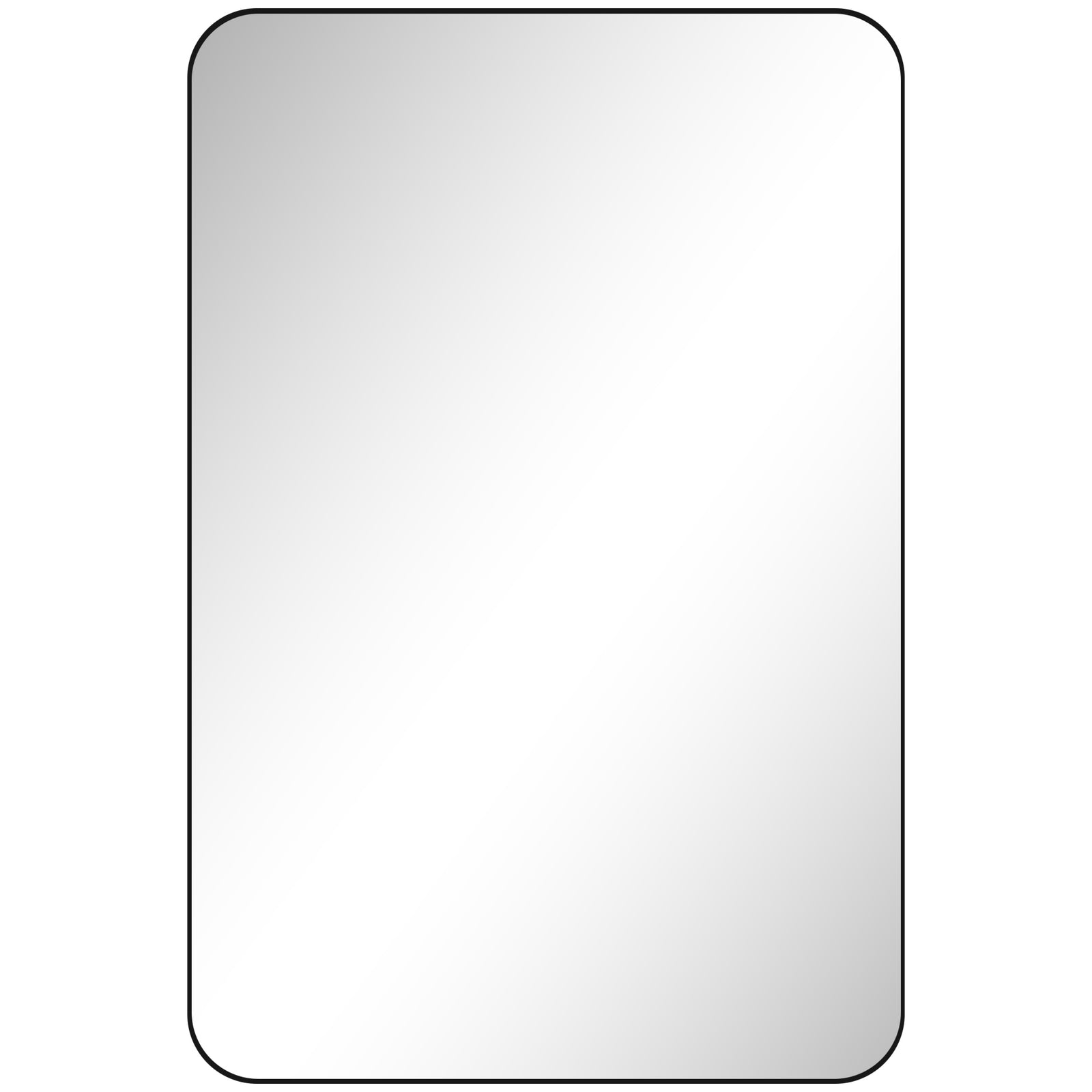 90 x 60cm Curved Bathroom Mirror - Black