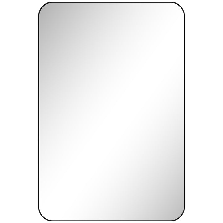 90 x 60cm Curved Bathroom Mirror - Black