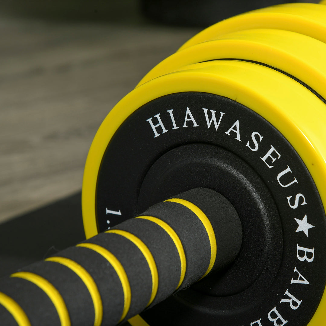 30KG Dumbbell & Barbell Adjustable Set Plate Bar Clamp Rod Home Gym Sports Area Exercise Ergonomic