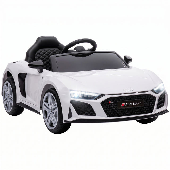 Licensed Audi R8 Spyder 12V Electric Car for Kids with Remote - White