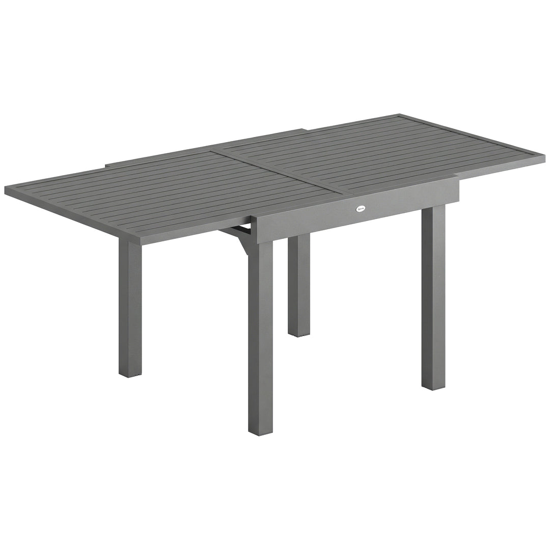 Extending Garden Table for 4-8 People, Aluminium Outdoor Dining Table 