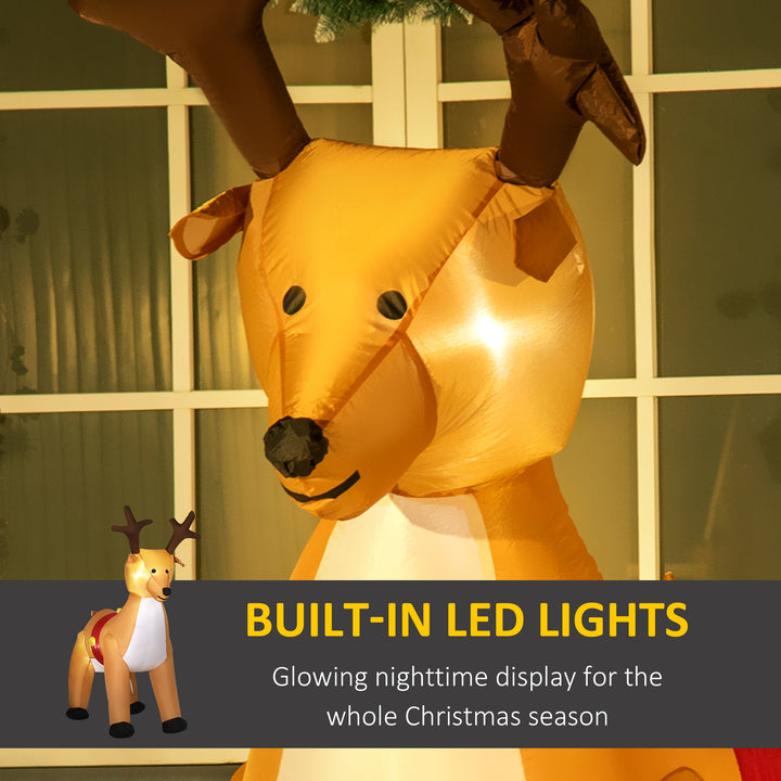 MCL 6ft Christmas Inflatable Reindeer Decoration Xmas Indoor Outdoor Fun w/ Lights Accessories Holiday Blow Up Decor Animal
