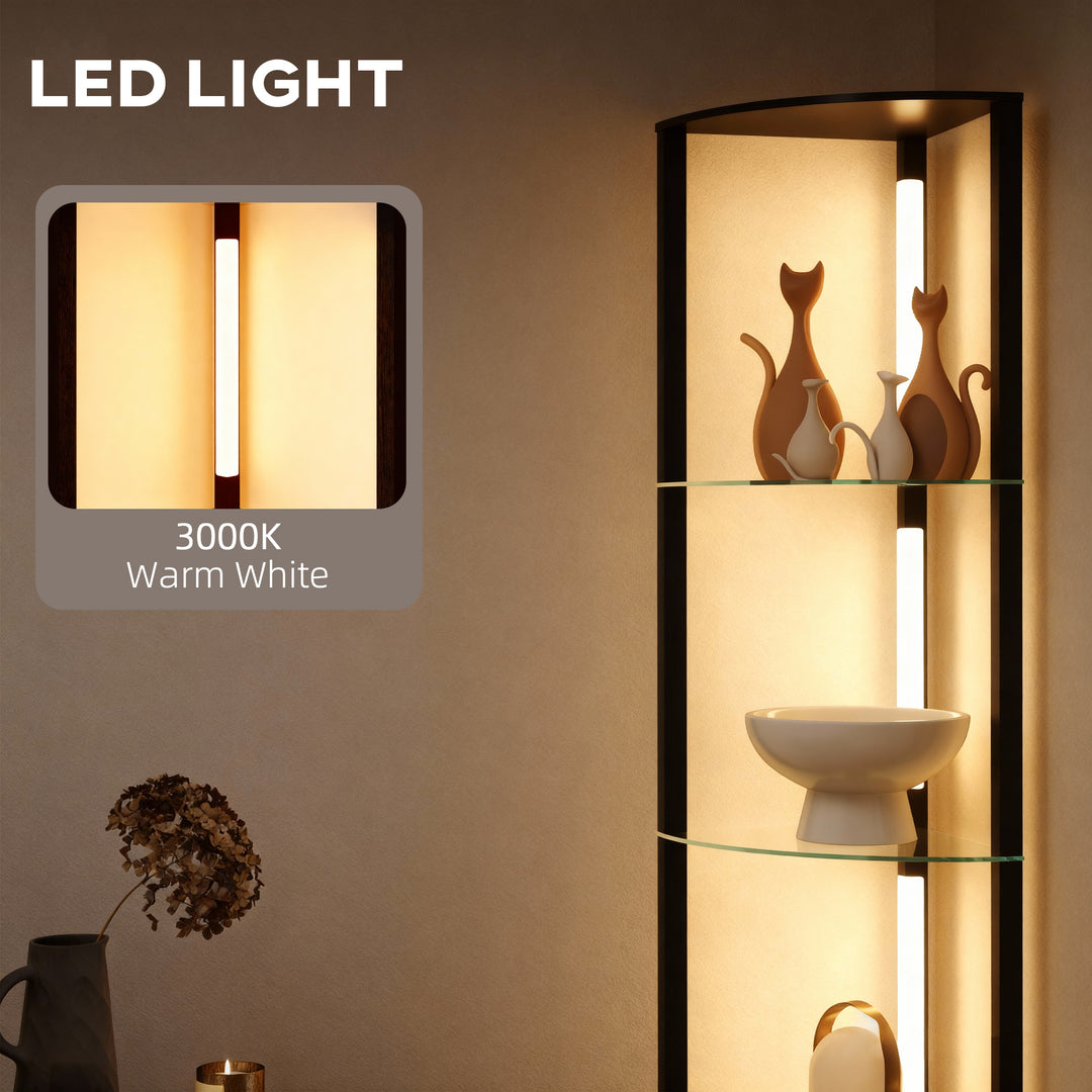 LED Floor Lamp with Shelves, Dimmable Standing Lamp with Foot Switch f