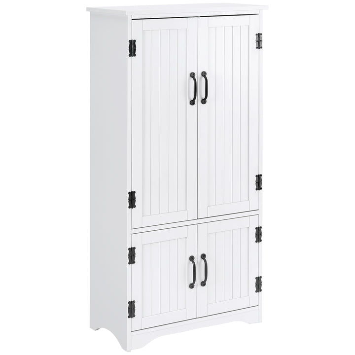 MCL Accent Floor Storage Cabinet Kitchen Cupboard with Adjustable Shelves and 2 Lower Doors, White