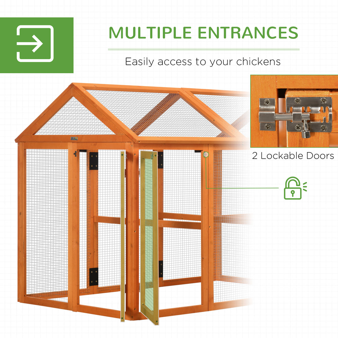 Large Chicken Run, Wooden Chicken coop, with Combinable Design - Wood Effect