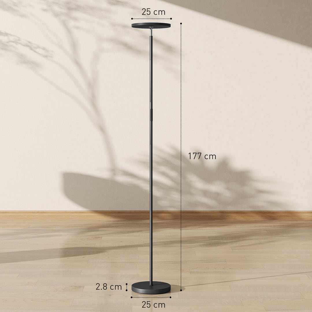 RGB Uplighter Floor Lamp, Tall Dimmable Standing Lamp with Remote &amp; Touch Control, 350° Rotatable Head for Living Room Bedroom, 2700K-6000K Colour Temperatures