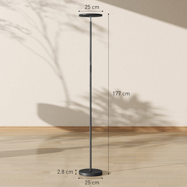 RGB Uplighter Floor Lamp, Tall Dimmable Standing Lamp with Remote &amp; Touch Control, 350° Rotatable Head for Living Room Bedroom, 2700K-6000K Colour Temperatures