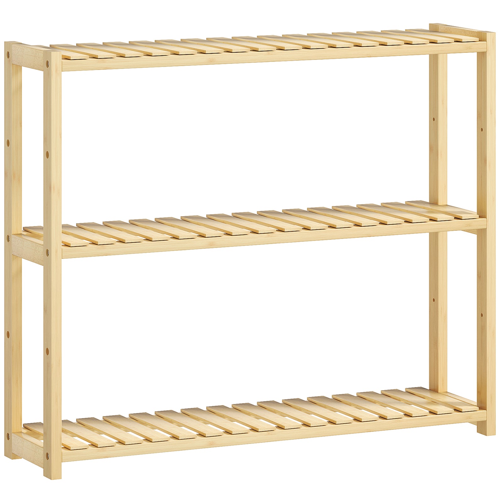 Three-Tier Bamboo Bathroom Rack - Natural Finish