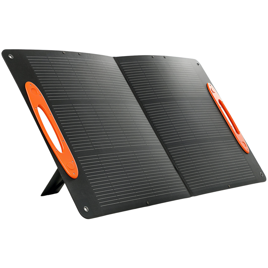 100W Portable Solar Panel, Foldable Solar Charger with USB-A & USB-C Fast Charging Output, IP67 Waterproof for Mobile Phone Power Bank Flashlight Fans Camping Backpacking Hiking