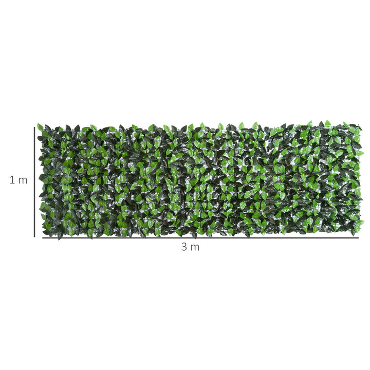 MCL Artificial Leaf Hedge Screen Privacy Fence Panel for Garden Outdoor Indoor Decor 3M x 1M Light Green and Dark Green