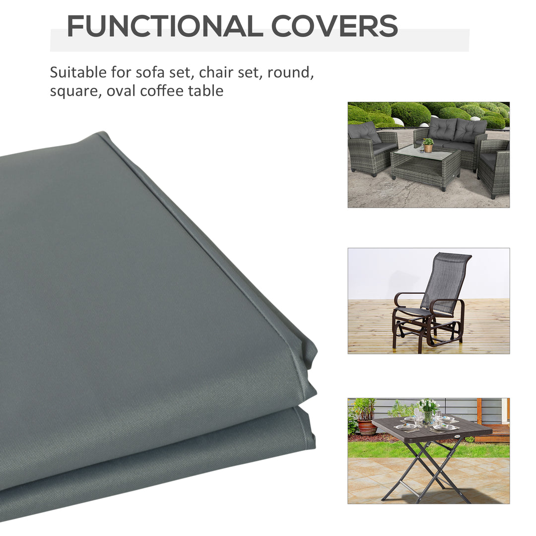 Rectangular Patio Garden Furniture Cover Waterproof for 3 Seater Sofa Bistro Set, UV Resistant Protection 600D Oxford Fabric Rattan Lounge Clean Cover, 190 x 72 x 76cm, Grey