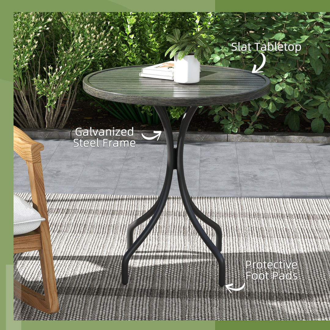 Outsunny 66cm Galvanised Steel Garden Table - Grey