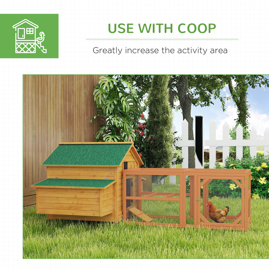 2 Piece Wooden Chicken Coop and Run Set, Poultry Run Cage with Nesting Box, Slide-Out Tray, for 4-8 Chickens, Yellow