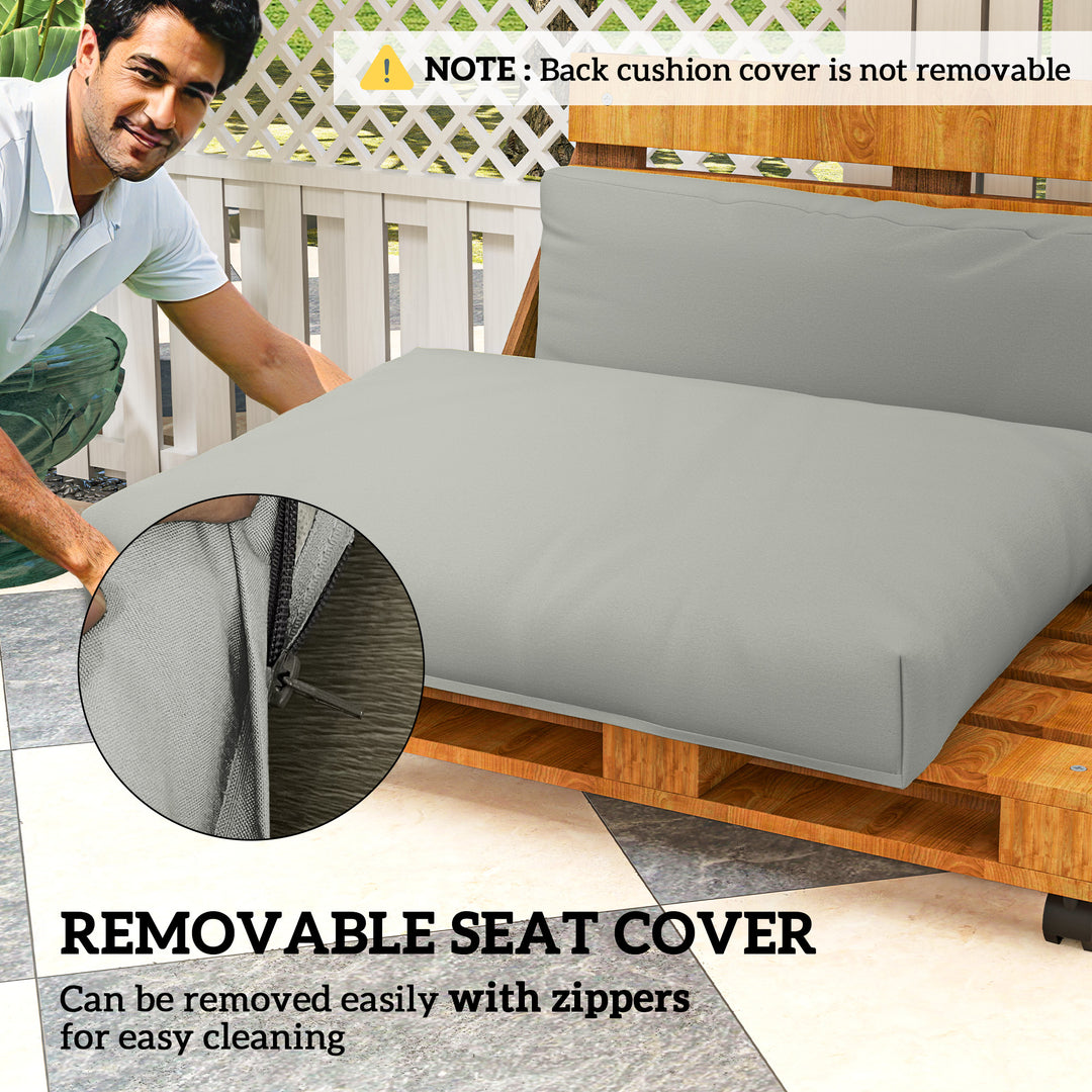 Two Piece Seat Pallet and Back Cushions - Light Grey