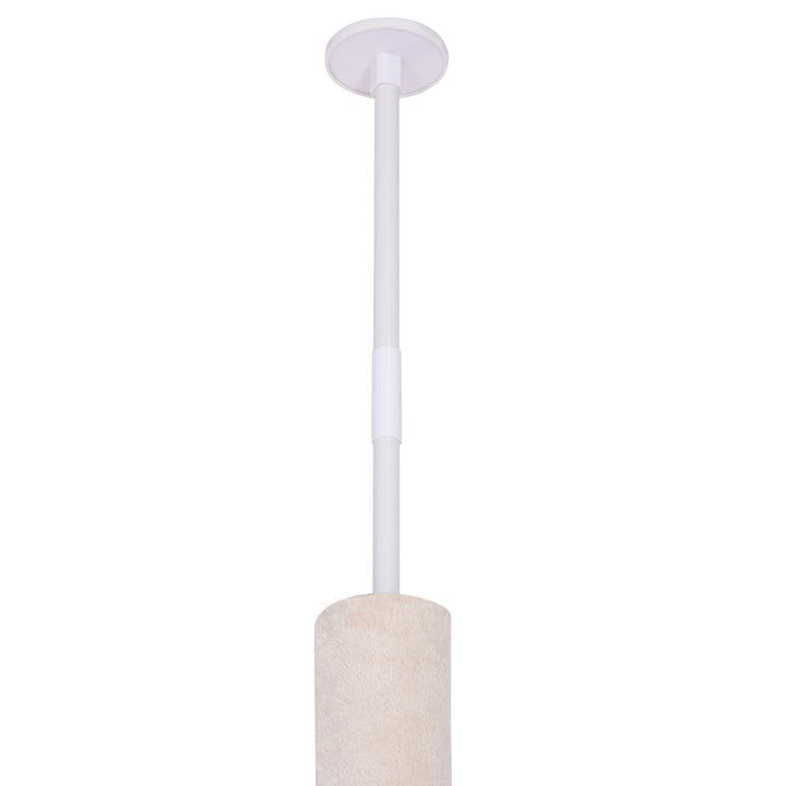 Floor to Ceiling Cat Tree for Indoor Cats 5-Tier Kitty Tower Climbing Activity Center Scratching Post Adjustable Height 230-260 cm Beige