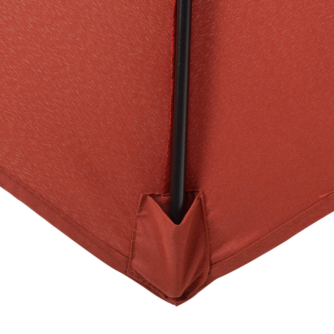 2m Garden Parasol Umbrella, Outdoor Sun Shade with 6 Sturdy Ribs for Balcony, Bench, Garden, Wine Red