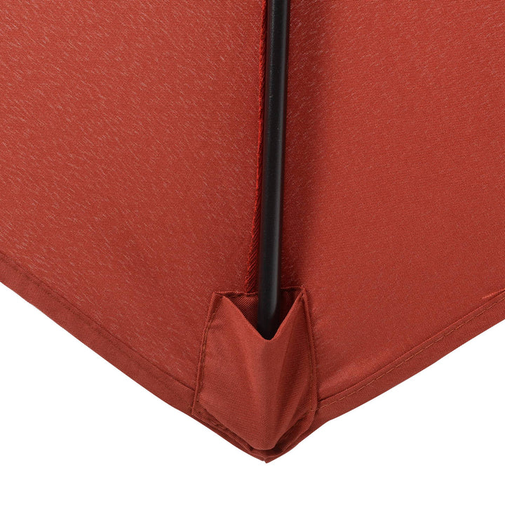 2m Garden Parasol Umbrella, Outdoor Sun Shade with 6 Sturdy Ribs for Balcony, Bench, Garden, Wine Red