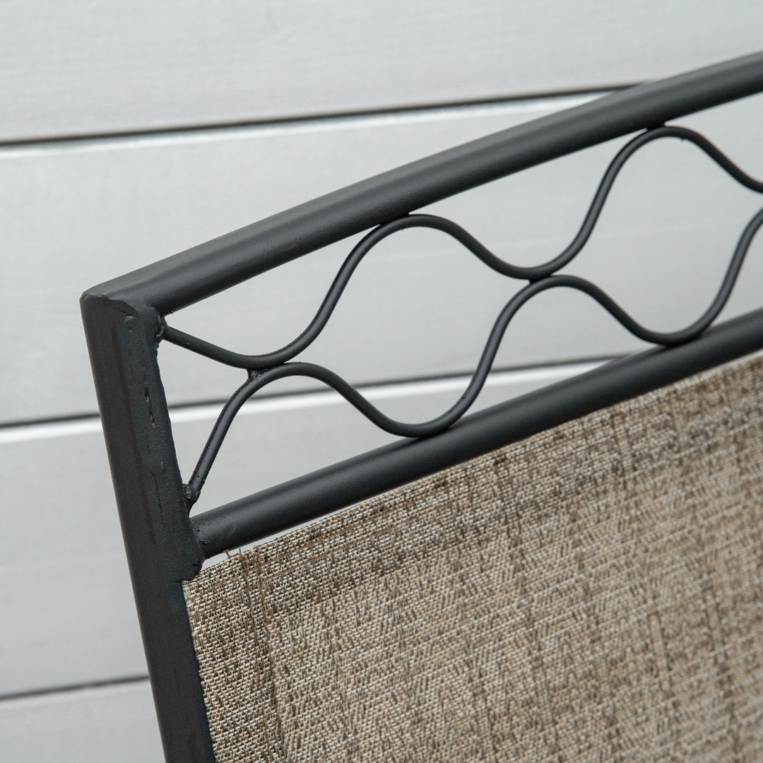 Double Outdoor Glider Chair, 2 Seater Patio Rocking Chairs, Swing Bench with Tempered Glass Table, Breathable Mesh Fabric for Backyard, Garden, Porch, Brown