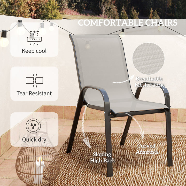 Three-Piece Outdoor Garden Set - Light Grey - view 6