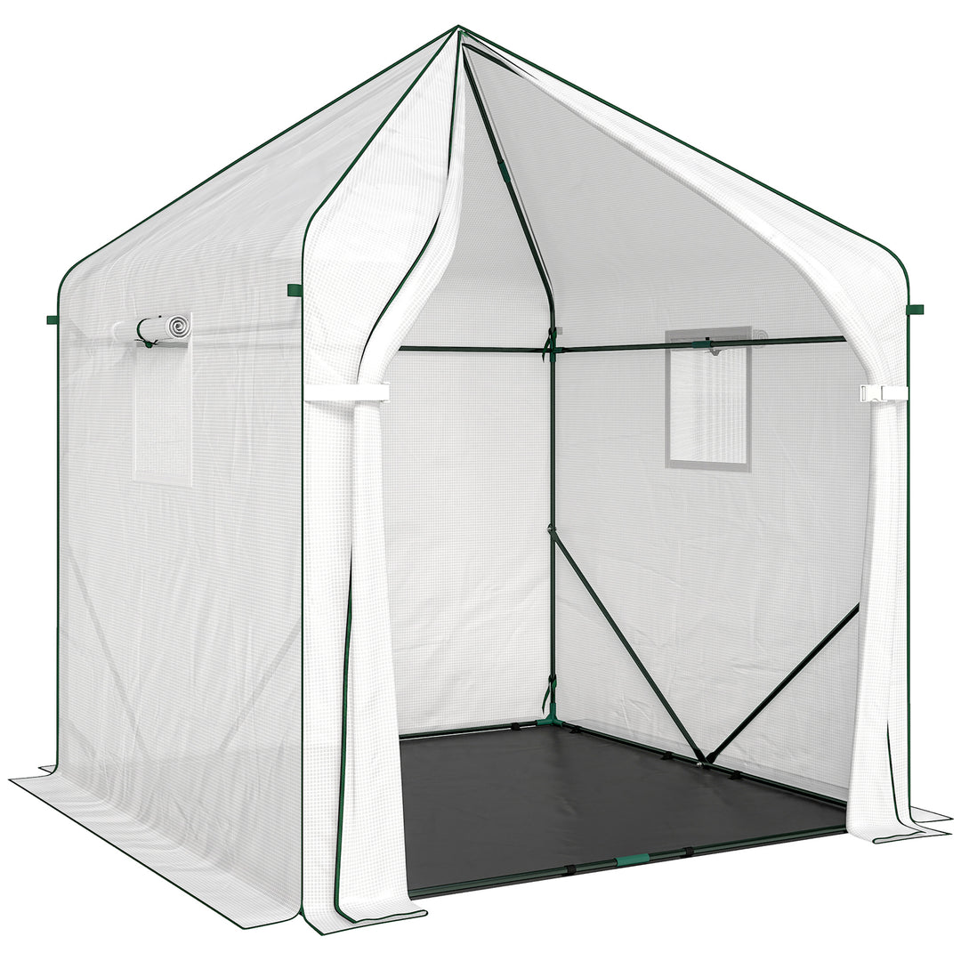 Walk-in Greenhouse for Outdoors with Steel Frame, Large Plant House wi