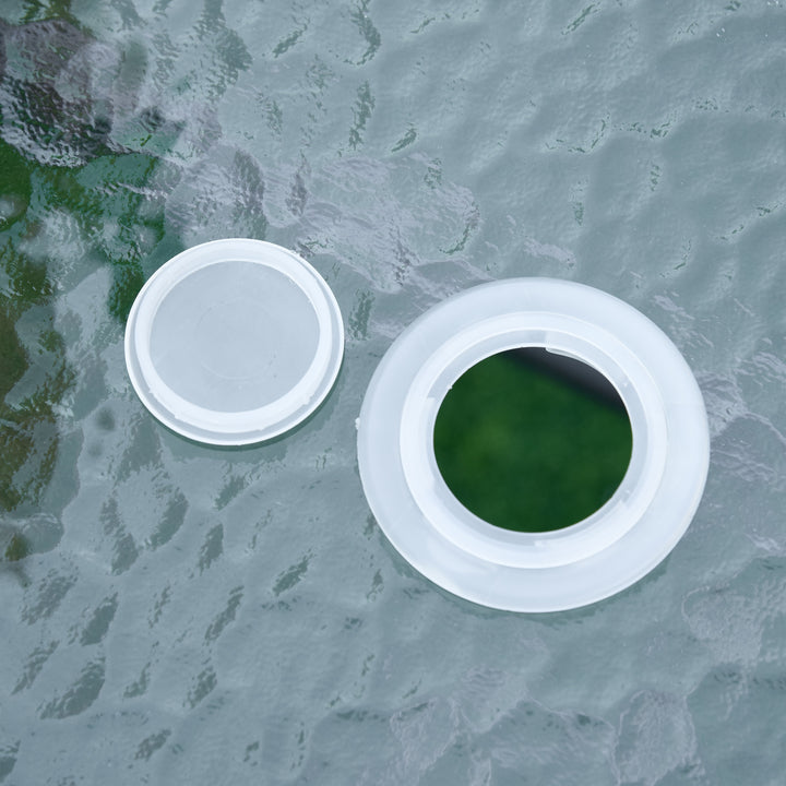 MCL Garden Dining Table Glass Top Metal Frame with Parasol Hole Outdoor Balcony Grey 140L x 80Wcm