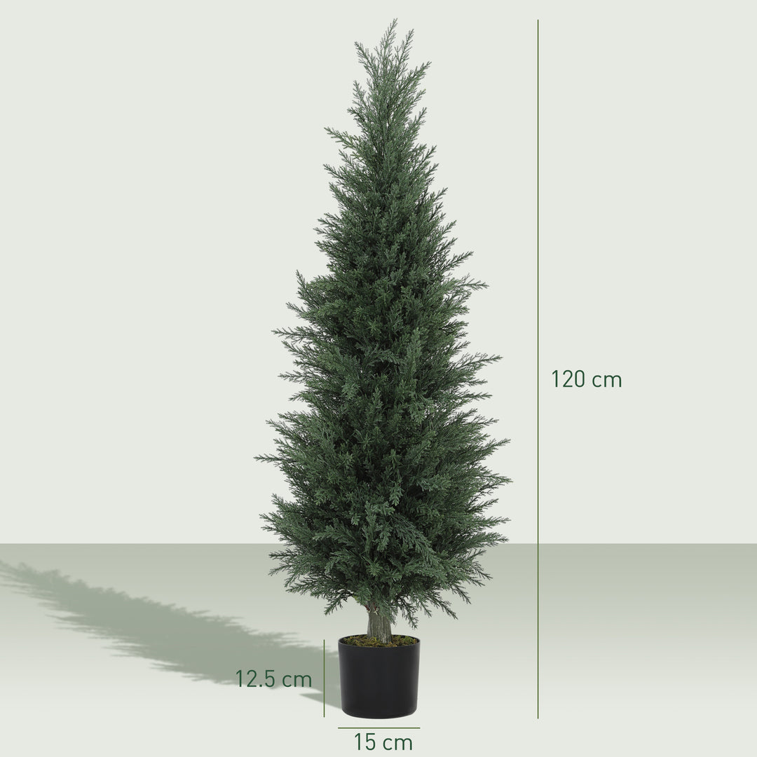 Set of Two Artificial Cypress Trees - Green