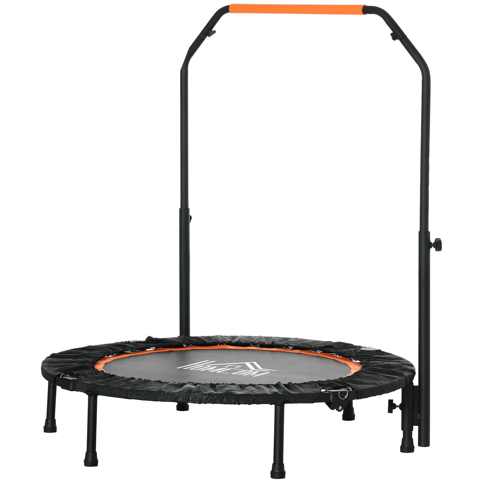 40" Foldable Mini Fitness Trampoline, with Adjustable Foam Handle, Orange