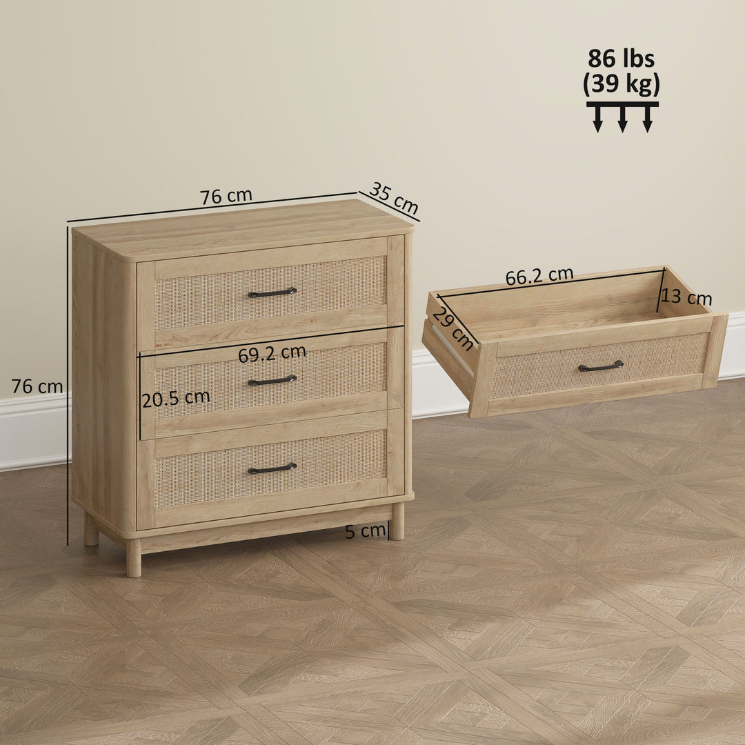76 cm Wide Drawer Chest of Drawers with 3 Drawer