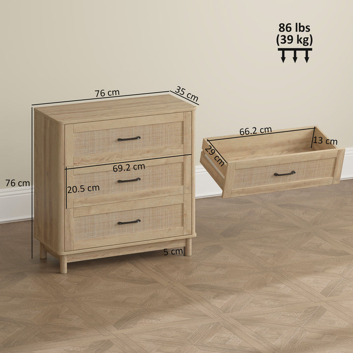 76 cm Wide Drawer Chest of Drawers with 3 Drawer