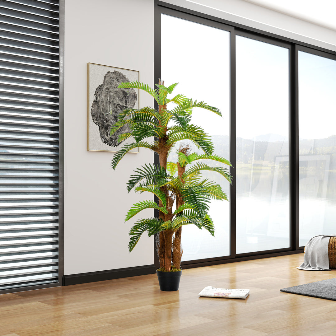 Artificial Plant Tropical Palm in Pot, Fake Plants for Home Indoor Decor, 150cm, Green