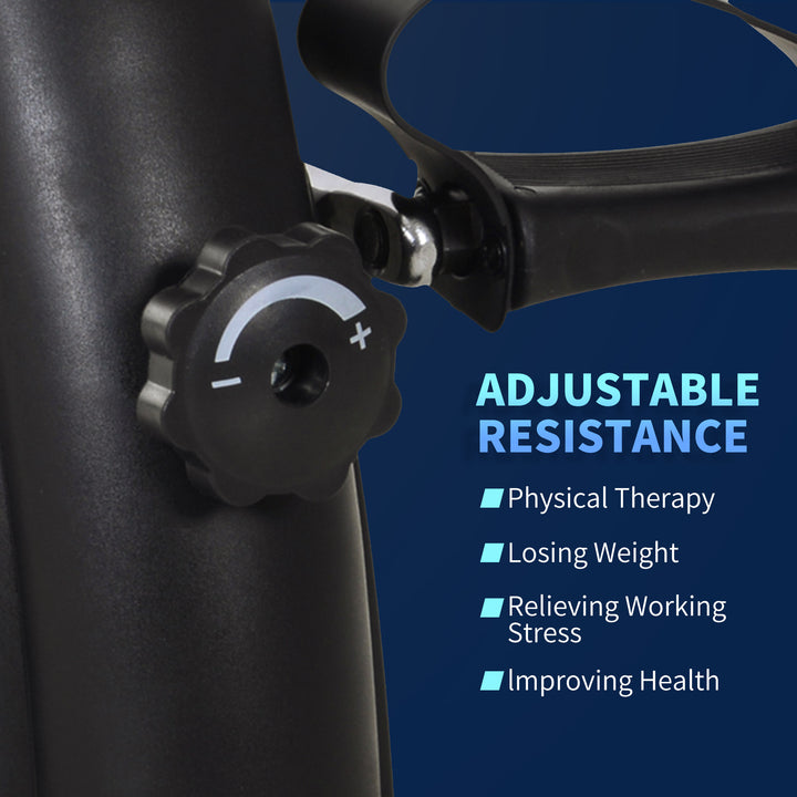 Mini Exercise Bike, Portable Pedal Exerciser, Under Desk Bike with LCD Display for Legs and Arms Training, Black