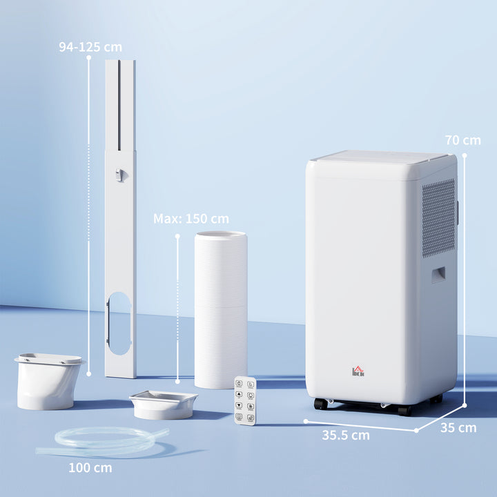 12,000 BTU 5-in-1 Mobile Air Conditioner, 35m² Radius - White