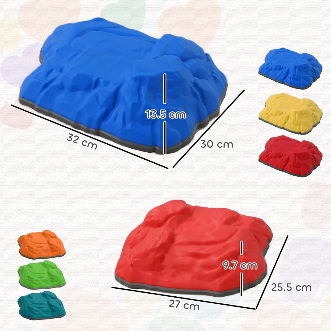 AIYAPLAY Balance Stepping Stones for Kids with Non-Slip Bottom, Indoor Outdoor Obstacle Course for Ages 3-8 Years, Multicoloured