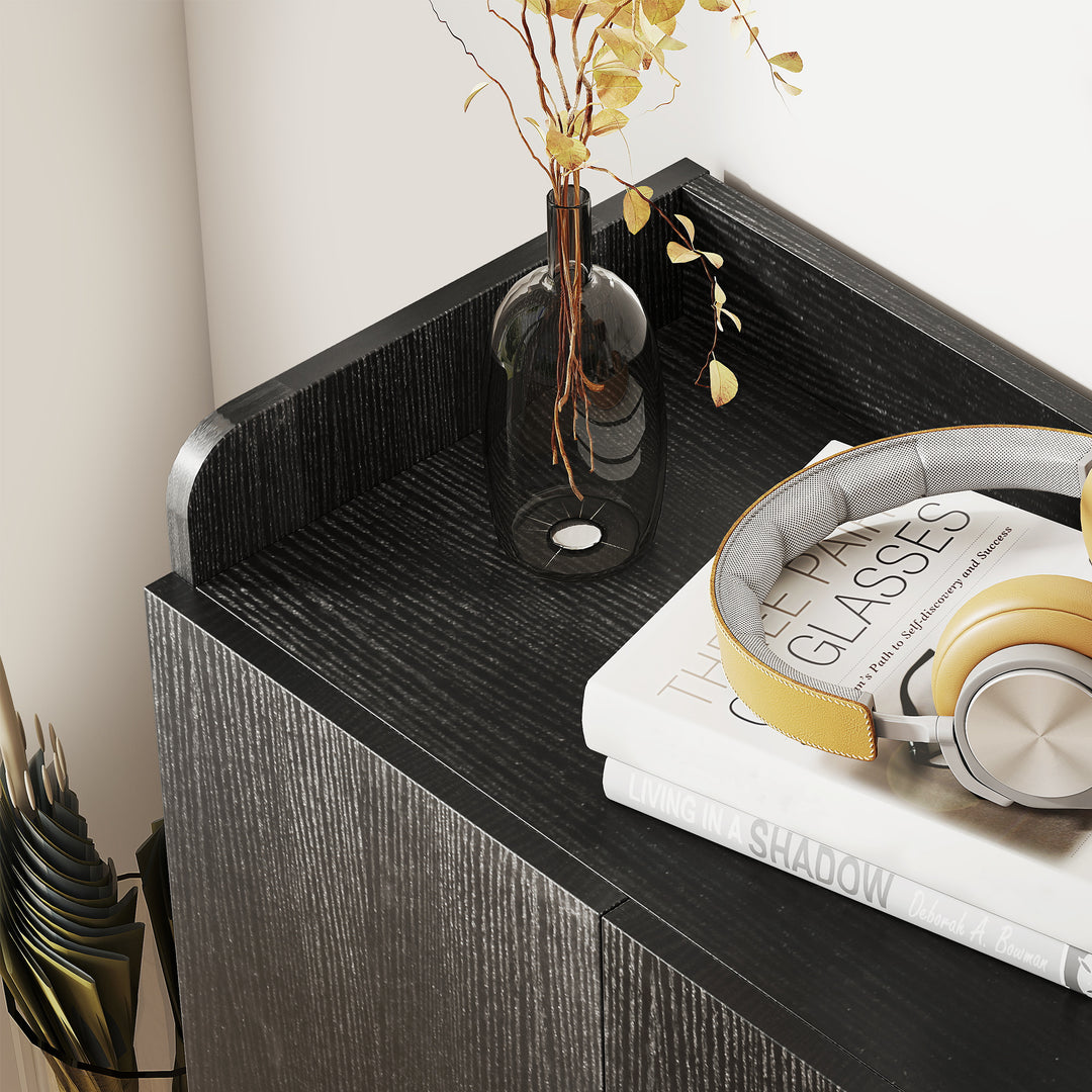 MCL Shoe Storage Cabinet with Adjustable Shelves - Black