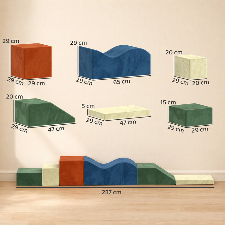 Kids Soft Play Set, 6PCS Foam Climbing Blocks with Non-Slip Base - view 3