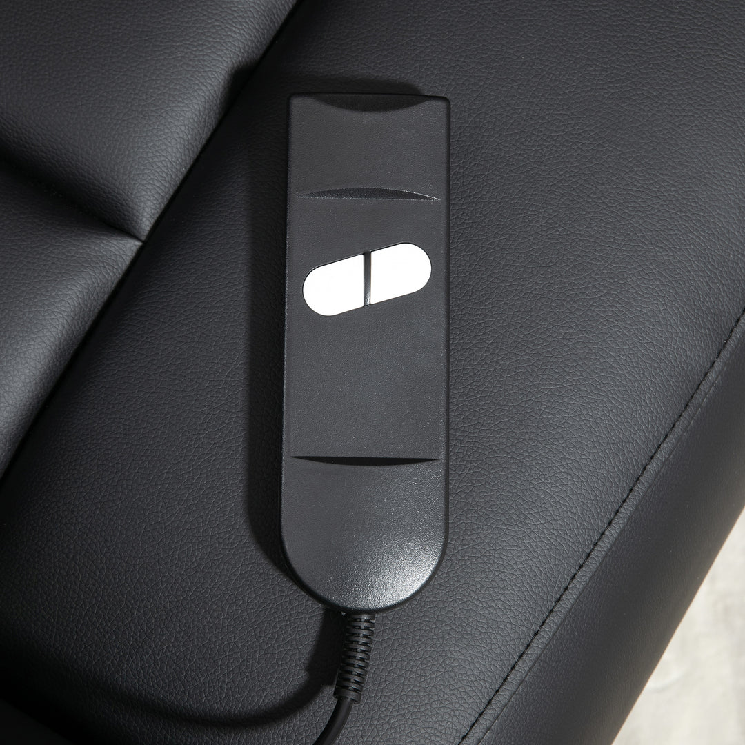 MCL Power Lift Chair Armchair for the Elderly, PU Leather Recliner Chair with Extended Footrest, Remote Control and Side Pocket, Black