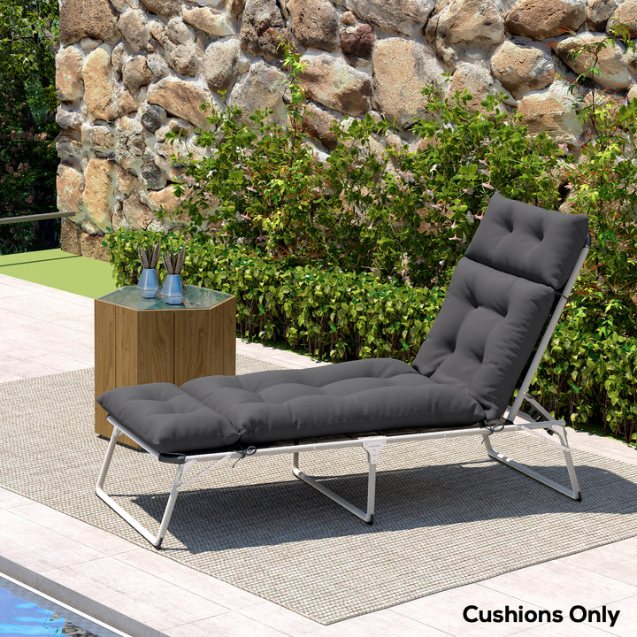 Sun Lounger Cushion Only, 190 x 56 x 10 cm Garden Lounge Chair Cushion