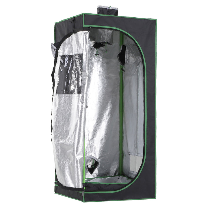 Outsunny Grow Tent Kits Grow Tent Hydroponic Grow Tent 60 x 60 x 140cm with Detachable Waterproof Floor Tray | Aosom UK