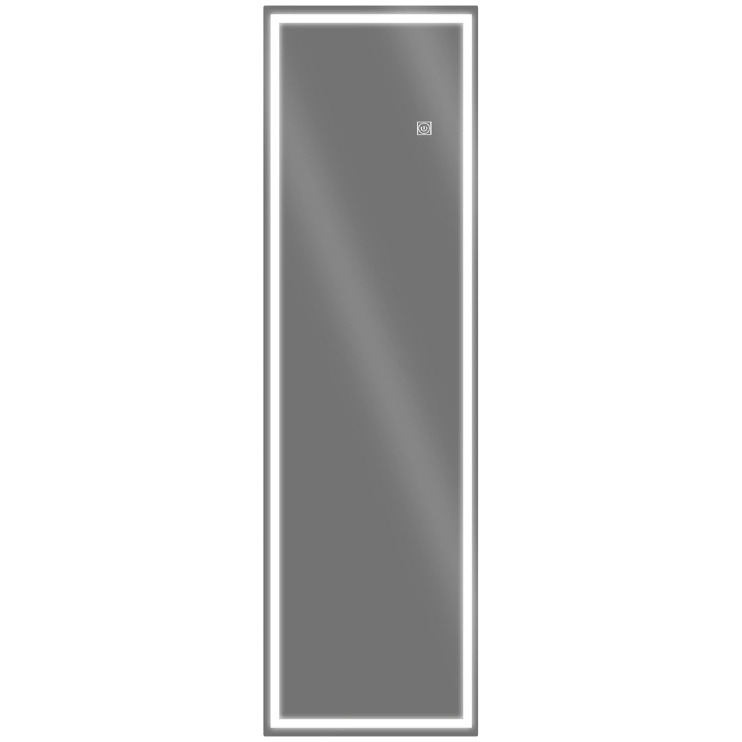 Dimming Full Length Mirror, 120 x 40cm Long Wall Mirror with 3 Colour LED, Smart Touch, Memory Function