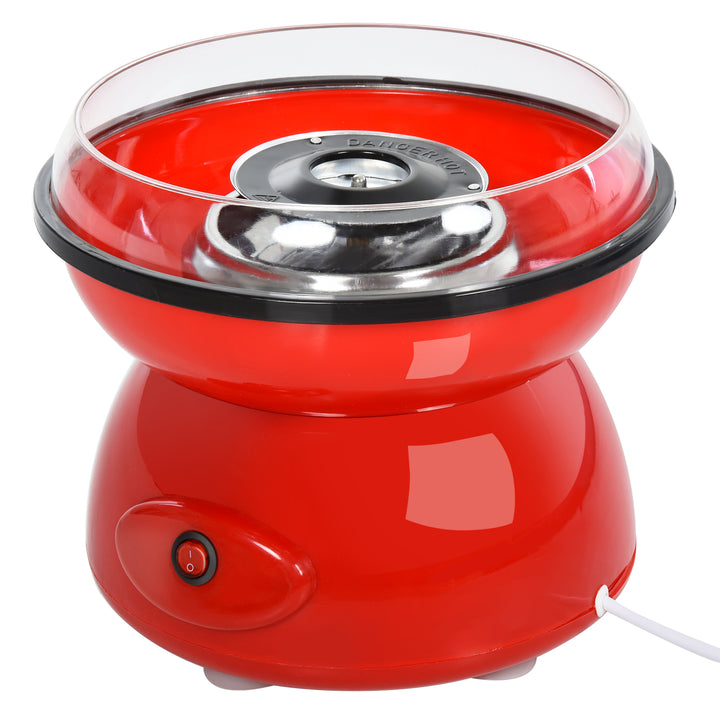 450W Electric Candyfloss Machine Kit Non-Stick Plates Fairground Fun Children Adult Party Gift Home Sweet Metal Body w/ Accessories Red