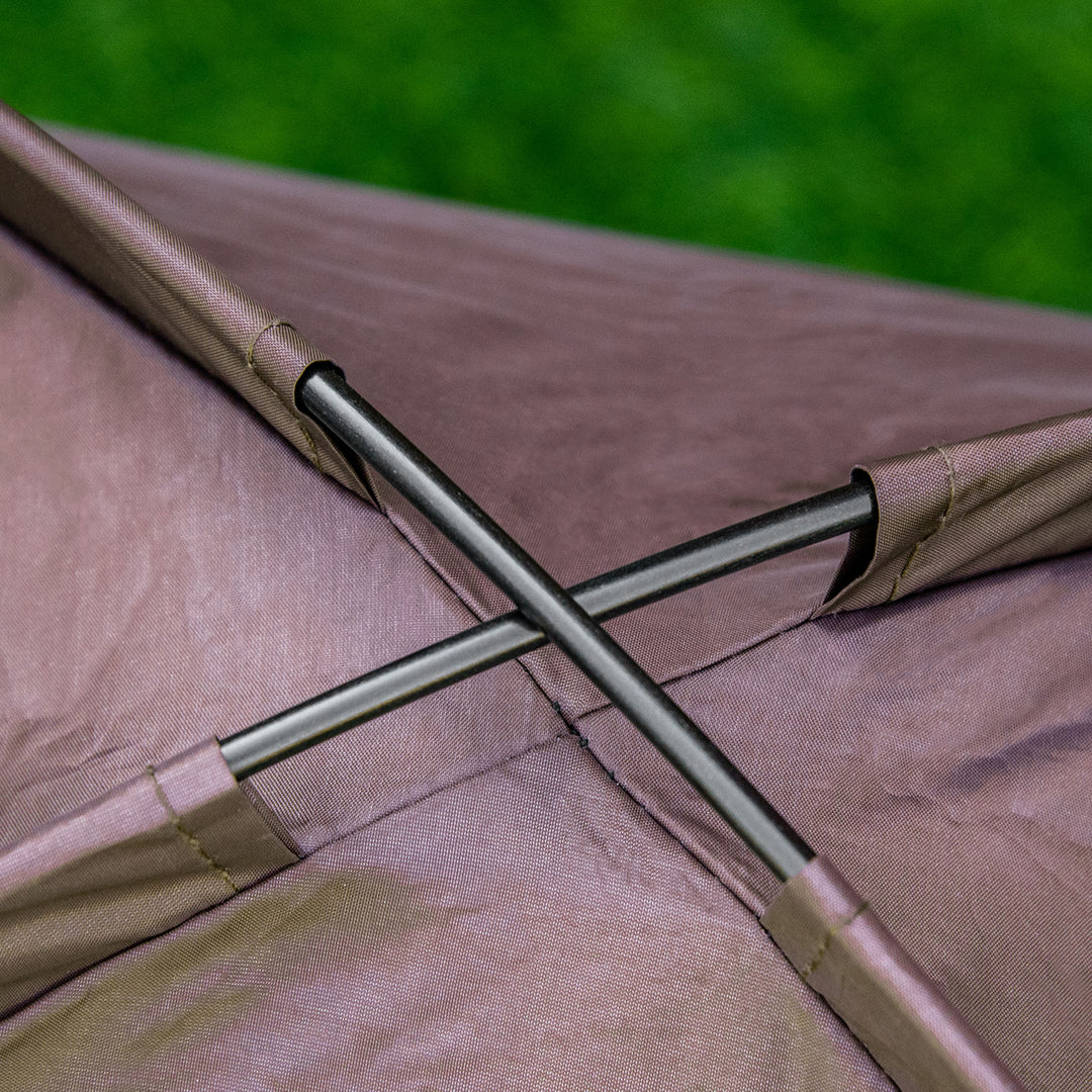 MCL Raised Dog Bed Waterproof Elevated Pet Cot with Breathable Mesh UV Protection Canopy Brown, for Small Dogs, 61 x 46 x 62cm