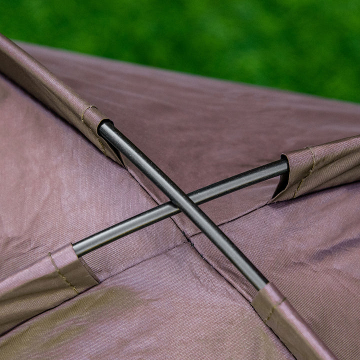 Raised Dog Bed Waterproof Elevated Pet Cot with Breathable Mesh UV Protection Canopy Brown, for Small Dogs, 61 x 46 x 62cm