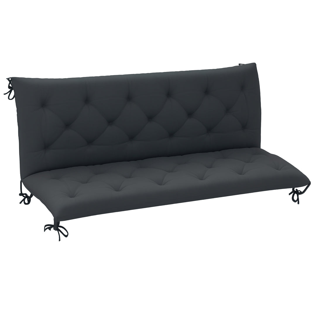 3 Seater Bench Pad, Garden Swing Chair Cushion with Back and Ties, Tuf