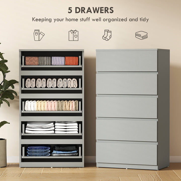 Chest of Drawers, 5-Drawer Storage Cabinets, Modern Dresser, Storage D