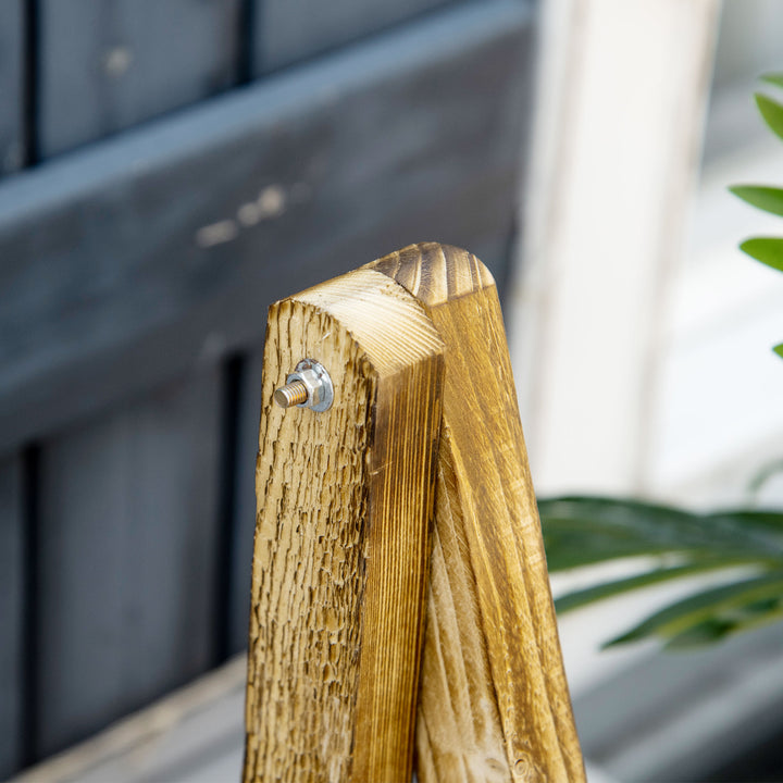 MCL Wooden Folding Flower Pot Stand 3 Tier Garden Planter Display Ladder Gardener Storage Shelves Rack Herb Holder (100L x 37W x 93H cm)