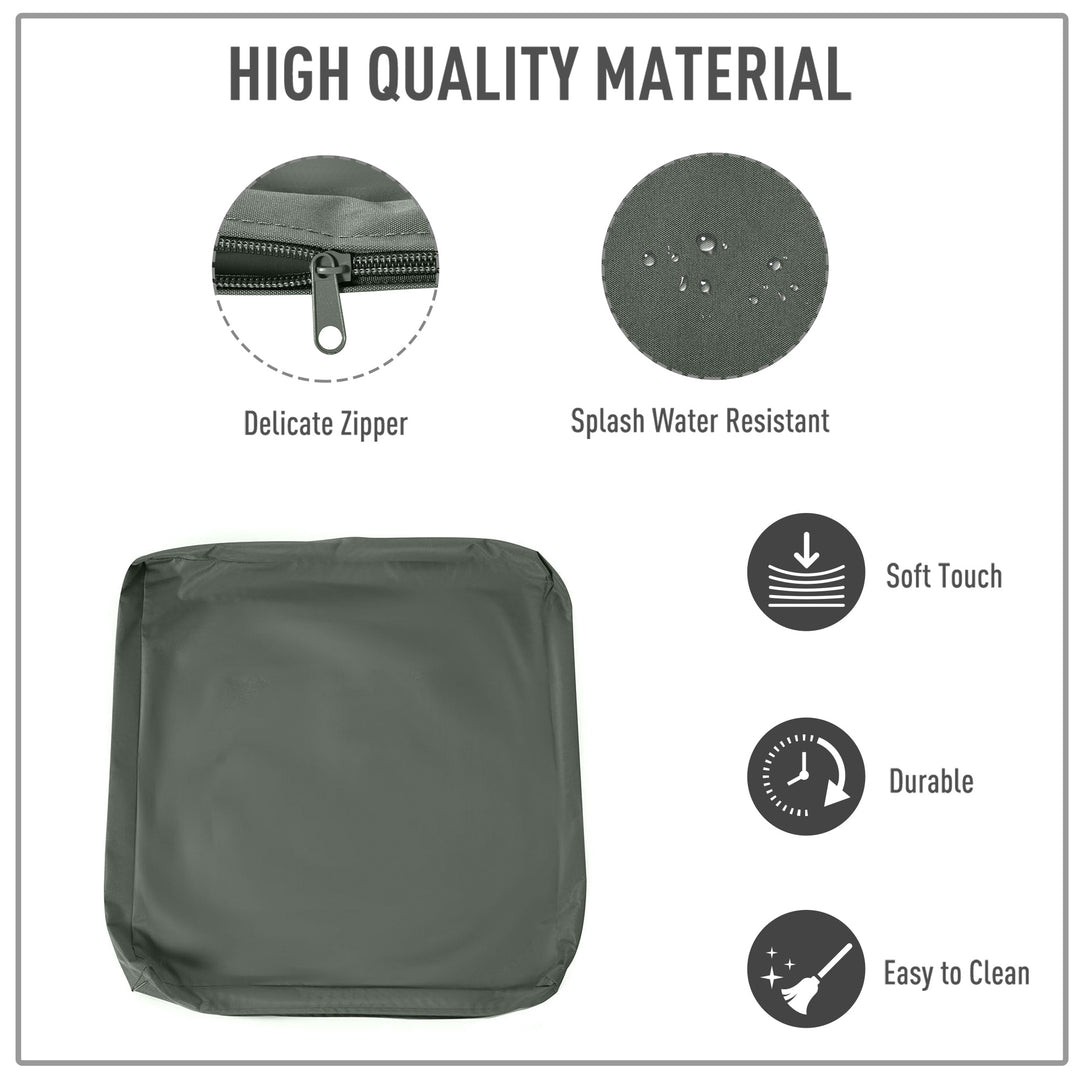 Replacement Cushion Cover Garden Rattan Patio Furniture Seat Cover Polyester Outdoor Deep Grey- No Cushion Included